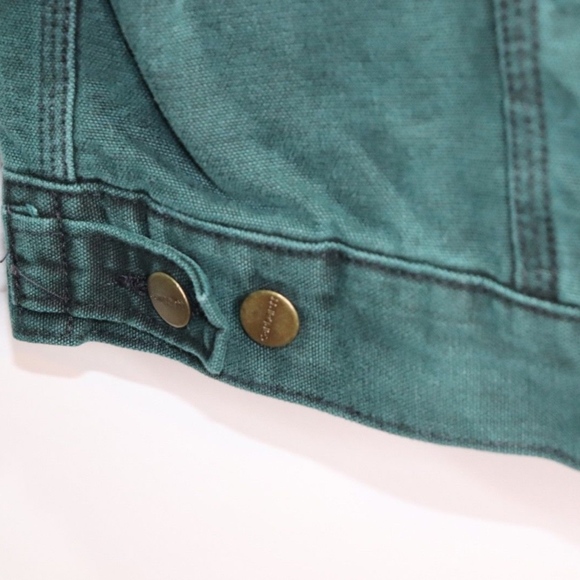 Vintage New Carhartt Stone Wash Denim Jacket Green - Picture 4 of 6